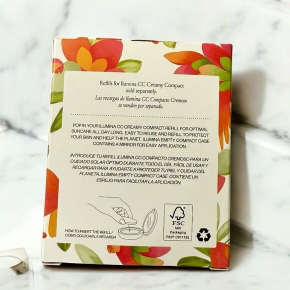 New Toty Ilumina Empty Refillable Compact Case Glass Mirror Rose Gold Pink - Picture 4 of 4